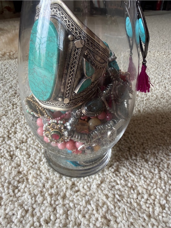 Jewelry - Estate Mystery Jewelry Jar Vintage Boho Gemstone Mixed Wearable Lot